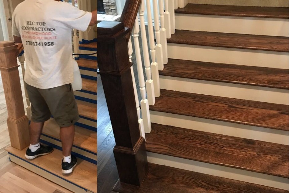 Before/After Floor Stairs Refinish